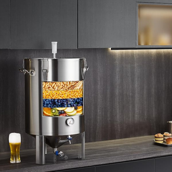 VEVOR 304 Stainless-Steel Kettle16 gal. Beer Brew Fermenter Brew