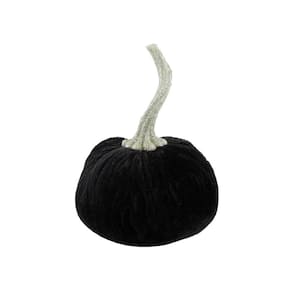 4.75 in. D x 6.5 in. H Small Black Velvet Pumpkin
