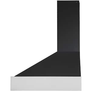 Pro 36 in. 600 CFM Wall Mount with Light Pyramid Range Hood in Black and Stainless Steel