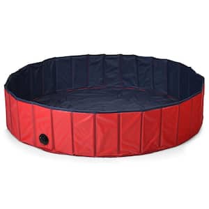 4.58 ft. x 1 ft. Round 12 in. D MDF Frame Pet Kiddie Pool in Red