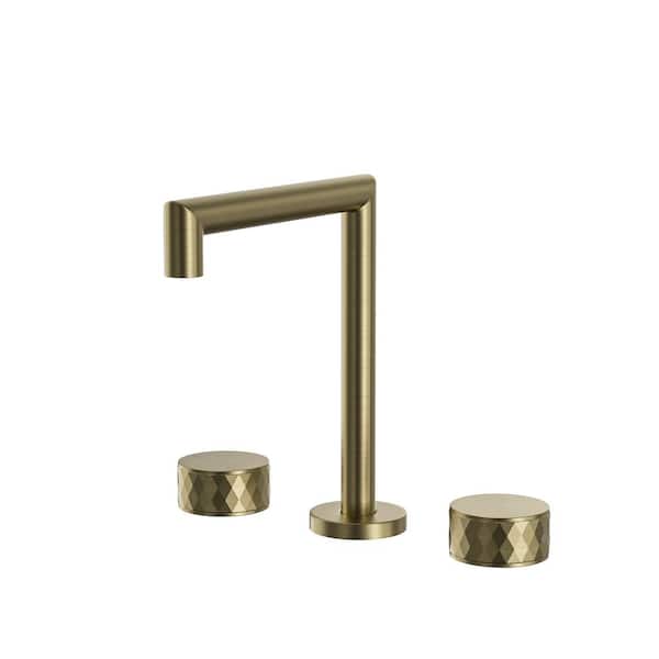 Aosspy Modern 8 in. Widespread 2-Handle Bathroom Faucet in Brushed Gold
