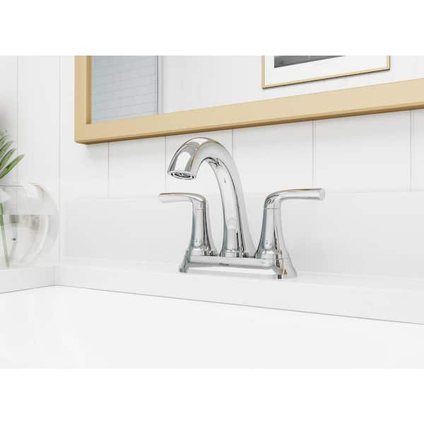 Ladera 4 in. Centerset Double Handle Bathroom Faucet in Polished Chrome