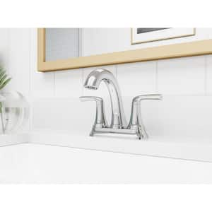 Ladera 4 in. Centerset Double Handle Bathroom Faucet in Polished Chrome