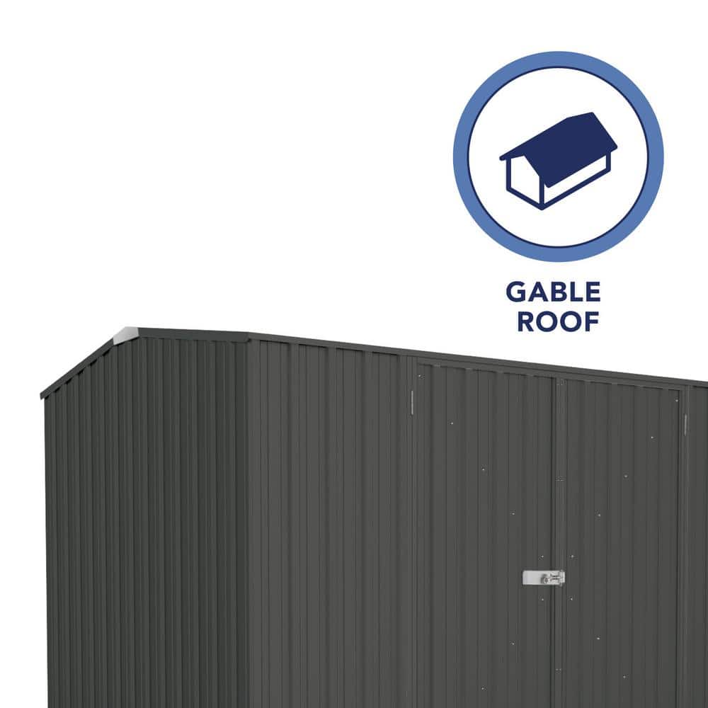 Monument Gray 10' x 7' Galvanized Steel Double Door Storage Shed