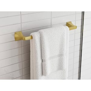 Bruxie 18 in. Wall Mounted Single Towel Bar in Brushed Gold