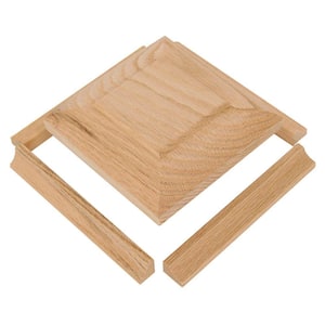 Stair Parts NC-77 Unfinished Hard Maple Radius Newel Cap Kit for 3-1/2 in. Square Newel Posts for Stair Remodel