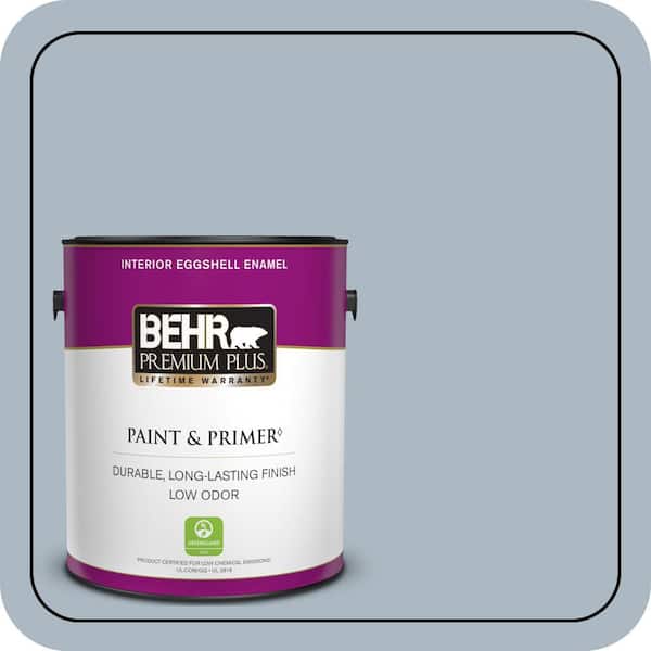 BEHR PREMIUM PLUS 1 gal. #ICC-45 Calming Space Eggshell Enamel Low Odor Interior Paint & Primer