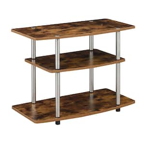 Design2Go 31.5 in. W Barnwood TV Stand with 3-Tiers fits up to a 32 in. TV