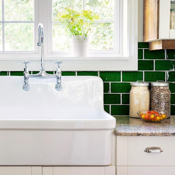 Antic Verde 3 in. x 6 in. Ceramic Wall Take Home Tile Sample