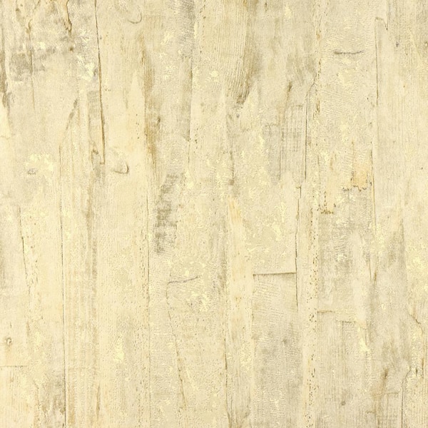 Advantage Lindens Light Yellow Wood Paper Strippable Roll (Covers 57.8 sq. ft.)