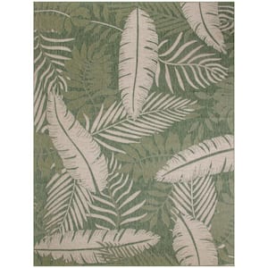 Garden Oasis Green Ivory 9 ft. x 12 ft. Nature-inspired Contemporary Area Rug