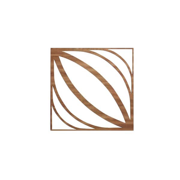 Ekena Millwork 7-3/8 in. x 7-3/8 in. x 1/4 in. Walnut Extra Small Otis Decorative Fretwork Wood Wall Panels (50-Pack)