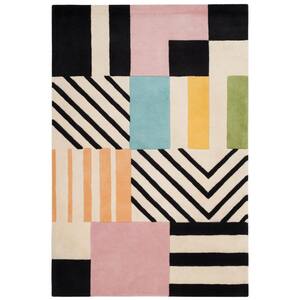 Fifth Avenue Ivory/Black 3 ft. x 5 ft. Abstract Striped Area Rug