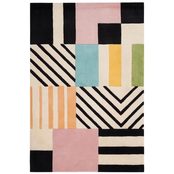 SAFAVIEH Fifth Avenue Ivory/Black 4 ft. x 6 ft. Abstract Area Rug