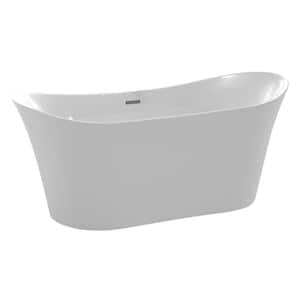 Eft 67 in. Acrylic Flatbottom Non-Whirlpool Bathtub in White with Yosemite Faucet in Brushed Nickel