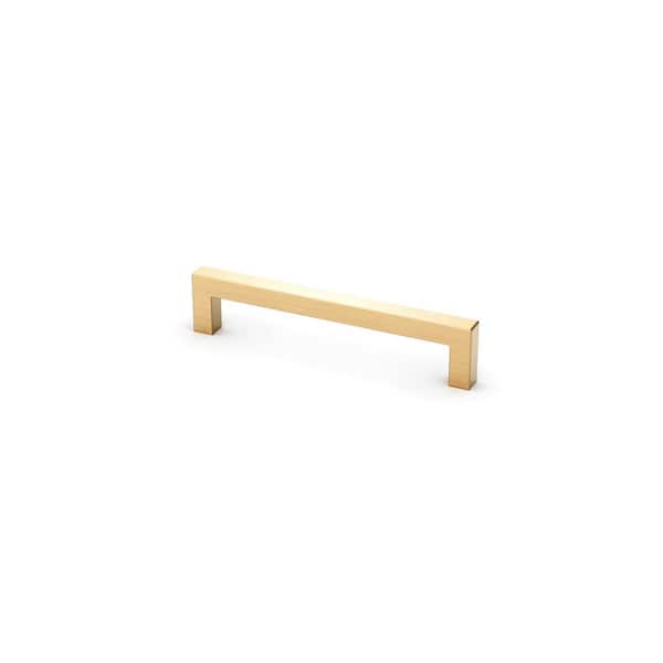 SIMPLY WOODMARK PRO Shaker Partial Overlay 5.4375 in. W x 1.1875 in. D x 1.03125 in. H Tempo Pull in Modern Brushed Gold