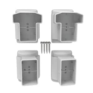 T-Top Swivel Level to Angle Bracket Set in White (2 Top and 2 Bottom Brackets)