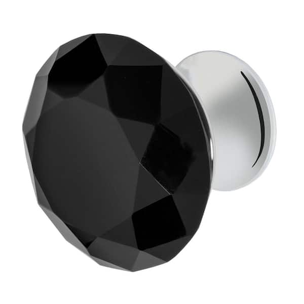 Wisdom Stone Nina 1-3/8 in. Chrome with Black Crystal Cabinet Knob