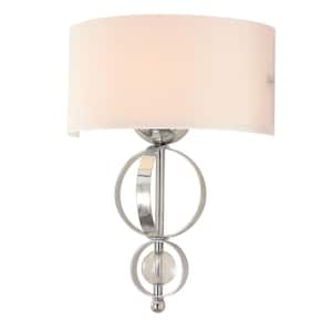 Cerchi 1-Light Chrome with Etched Opal Glass Wall Sconce