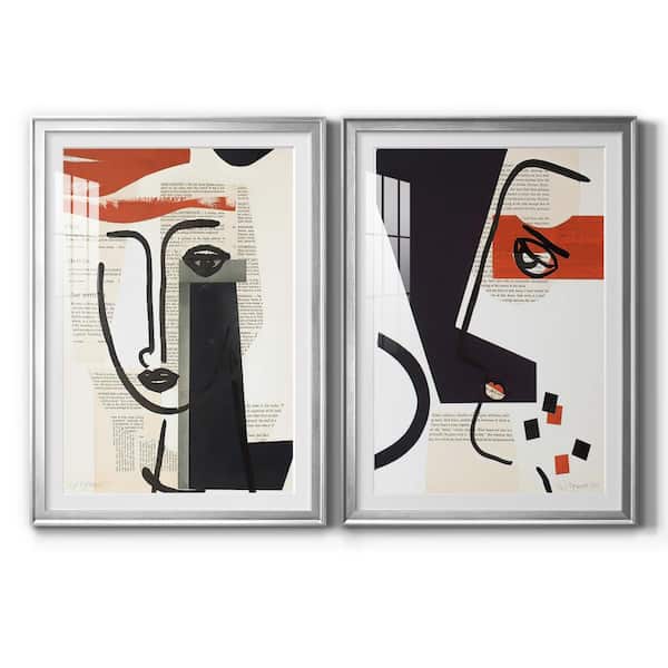 Wexford Home Faces of A Century V by Wexford Homes 2-Pcs Framed Abstract Paper Art Print 30.5 in. x 42.5 in.