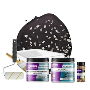 BEYOND PAINT Licorice Flat Countertop Kit with Smoked Gray Flecks