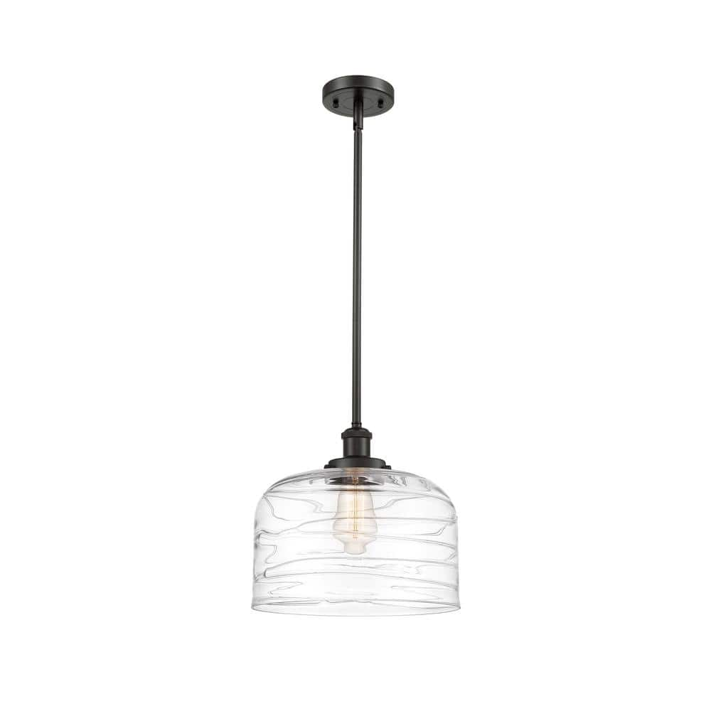 Bell 60-Watt 1 Light Oil Rubbed Bronze Shaded Mini Pendant Light with Clear glass Clear Glass Shade -  Innovations