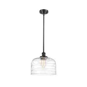 Bell 60-Watt 1 Light Oil Rubbed Bronze Shaded Mini Pendant Light with Clear glass Clear Glass Shade