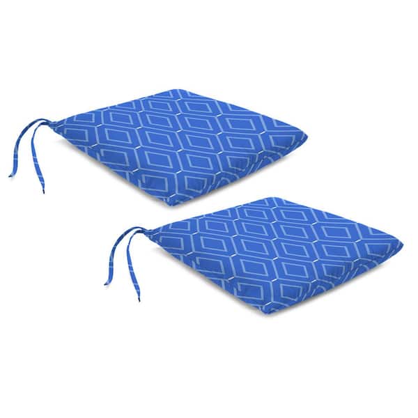 19 in. D x 18 in. D x 3 in. T Rectangular Outdoor Seat Cushion in Sniffen Delft (2-Pack)