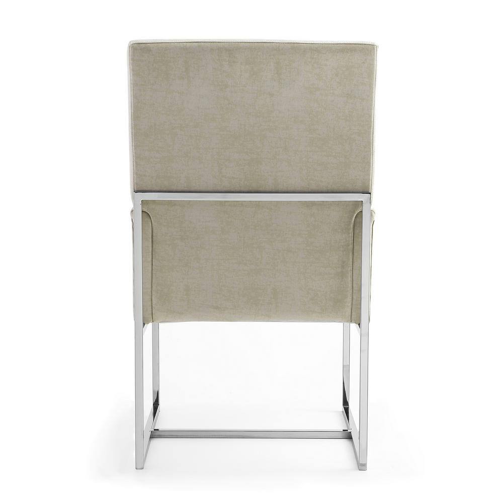 Element High-Back Champagne Velvet Upholstered Arm Chair
