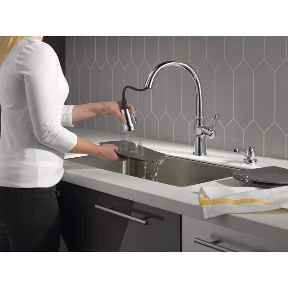 Spargo Chrome Pull-Down Kitchen Faucet with Soap Dispenser