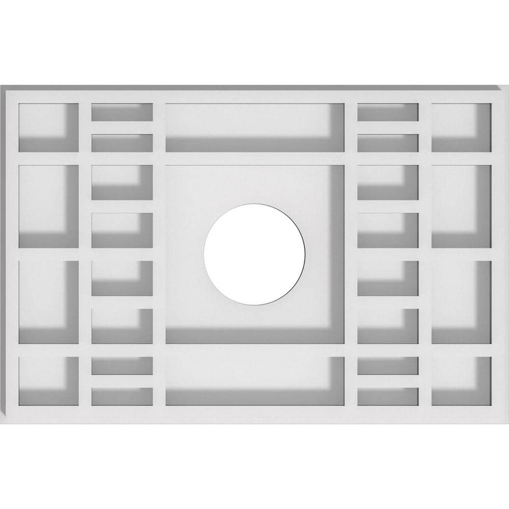White PVC Contemporary Rectangular Ceiling Medallion