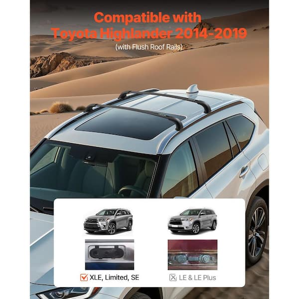2020-2023 Toyota Highlander L & LE Cross Bars Roof Ethiopia