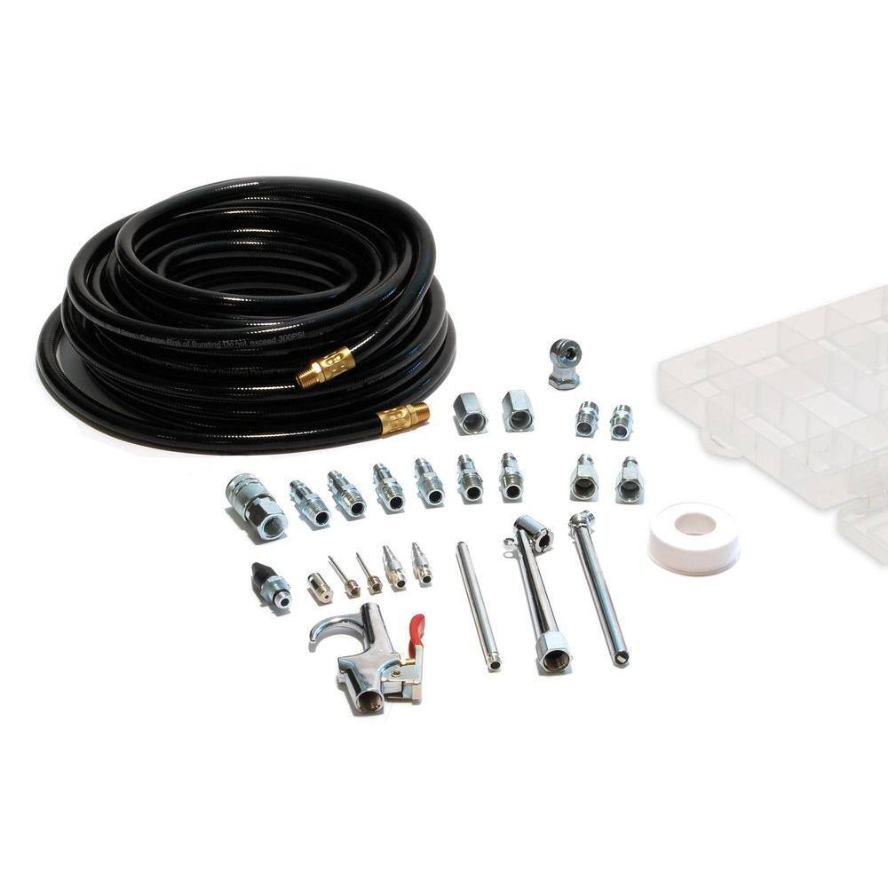 25 Feet Repairable Pu Recoil Air Hose Air Compressor Hose With 1 4 Npt Industrial Universal Quick Coupler And I M Plug Kit 200 Psi Max Air Tool Hose