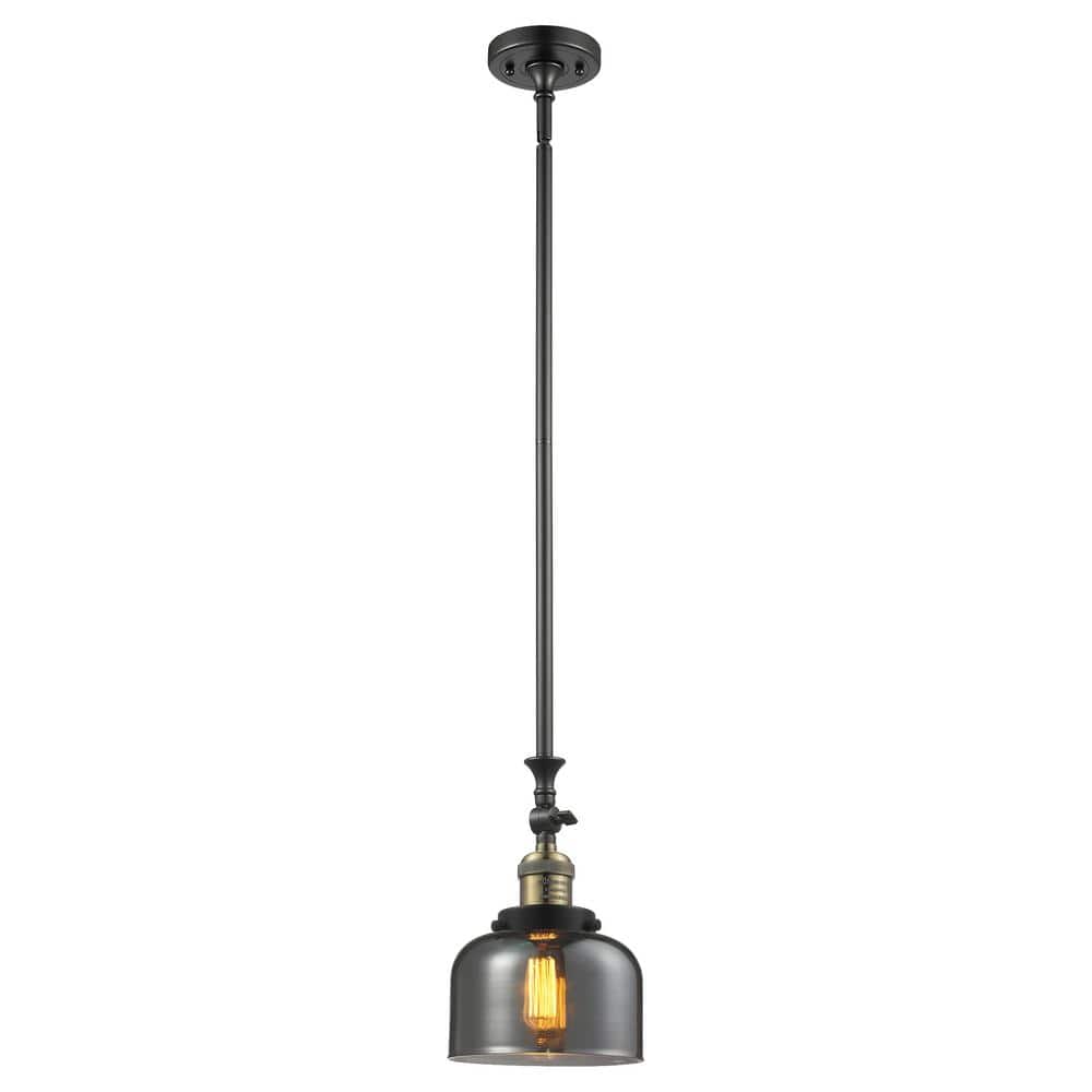 Bell 100-Watt 1-Light Black Antique Brass Standard Mini Pendant Light Smoked Glass Shade price history on PriceWatchPro
