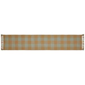 Spring In Bloom 12 in. W. x 60 in. L Multi Green Gold Checkered PET Table Runner