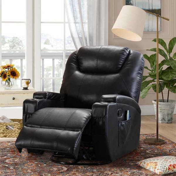 Weston Home Black Cow Hide Lounger Chair