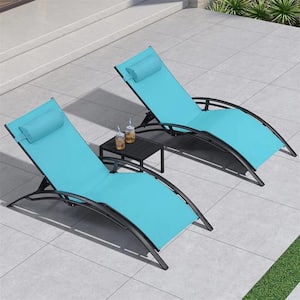 Oversized Chaise Lounge Aluminum Outdoor Beach Pool Sunbathing Lawn Lounger Recliner Chair