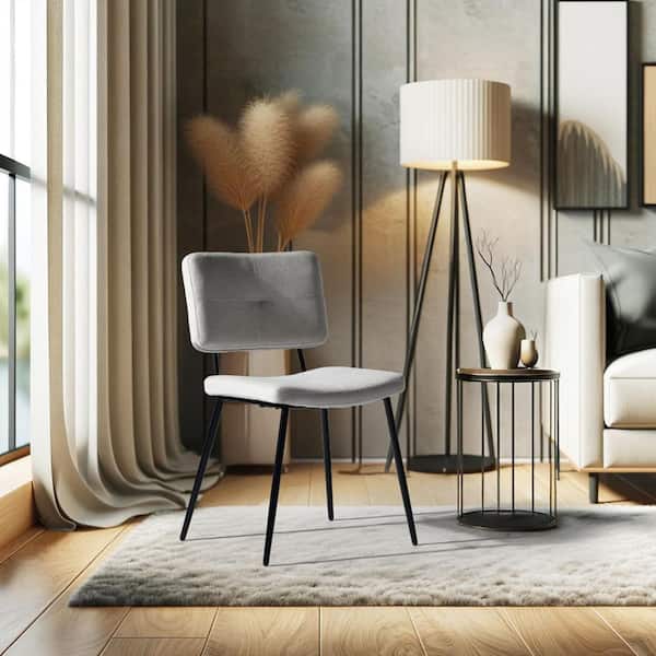 Homy Casa POMO KFB 4PK Beige Upholstered Mid-Century Modern Accent Chair Set of 4-Perfect for Dining and Living Spaces