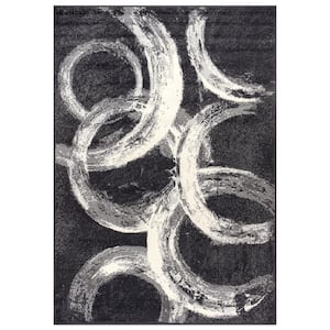 Contemporary Abstract Circles Darkgray 7 ft. 10 in. x 10 ft. Area Rug