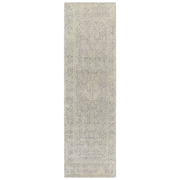 Maharaja 2 ft. x 8 ft. Gray Medallion Runner Rug