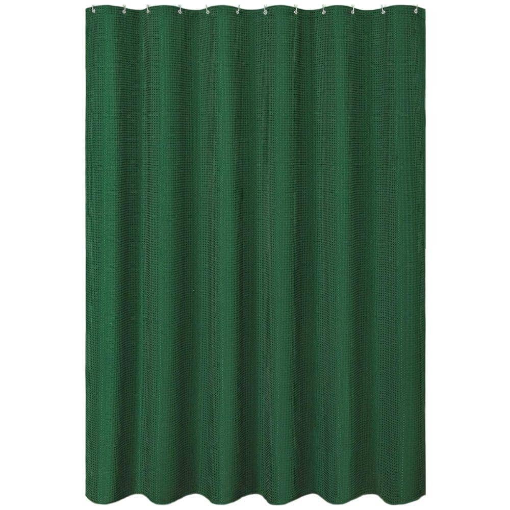Heavy Duty Waffle Textured 72 in. W x 72 in. L Fabric Shower Curtain Sets i