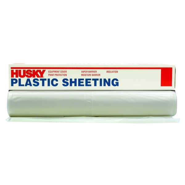 Husky 9 ft. x 400 ft. Clear 0.7 mil Plastic Sheeting