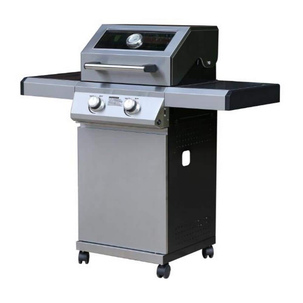 Monument 2-Burner Stainless Steel Propane Gas Grill with Clearview Lid