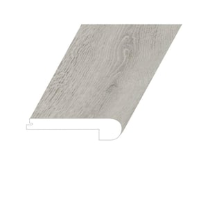 Romulus Abstract Silver 1 in. Thick x 4.5 in. Wide x 94.5 in. Length Vinyl Flush Stair Nose Molding