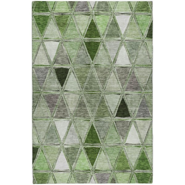 Dream Shag Premium Machine Washable Abstract ADS722 Aloe 5 ft. x 7 ft. 6 in. Area Rug