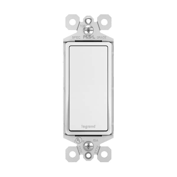 Legrand radiant 15 Amp 120-Volt Single-Pole Momentary Contact Garbage Disposal Decorator/Rocker Light Switch, White