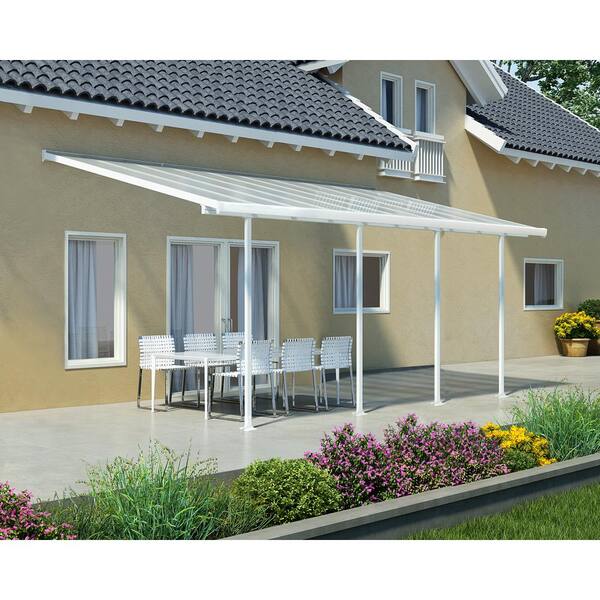 Palram Feria 10 ft. x 20 ft. White Patio Cover Awning702725 The Home