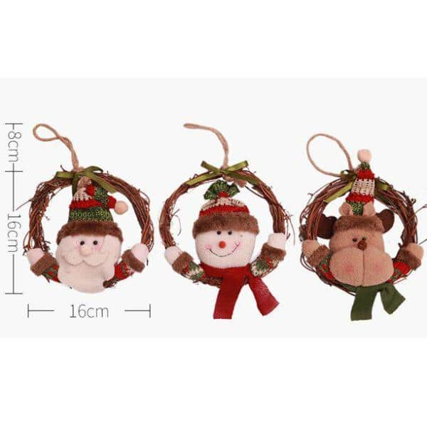 Christmas Wreath Rattan Doll Santa Christmas Tree Pendent Ornament Christmas  Wreath Garland for Front Door Wall W1SCRW - The Home Depot