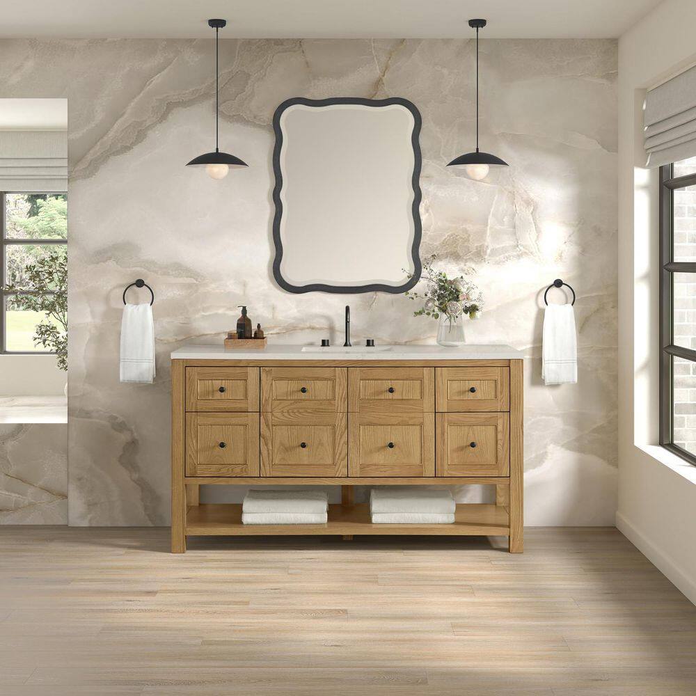 Breckenridge 60.0 in. Single Bath Vanity in Light Natural Oak with Siberian Quartz Top price history on PriceWatchPro