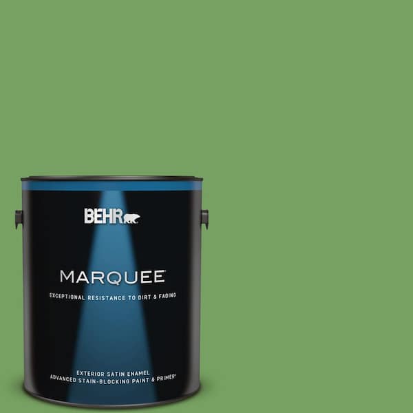 BEHR MARQUEE 1 gal. #MQ4-47 Parakeet Satin Enamel Exterior Paint & Primer